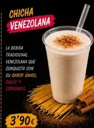 Cartel de Chicha venezolana con sus ingredientes