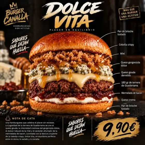 Cartel de Dolce Vita con sus ingredientes
