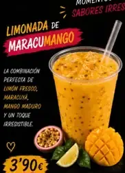 Cartel de Limonada de maracumango con sus ingredientes